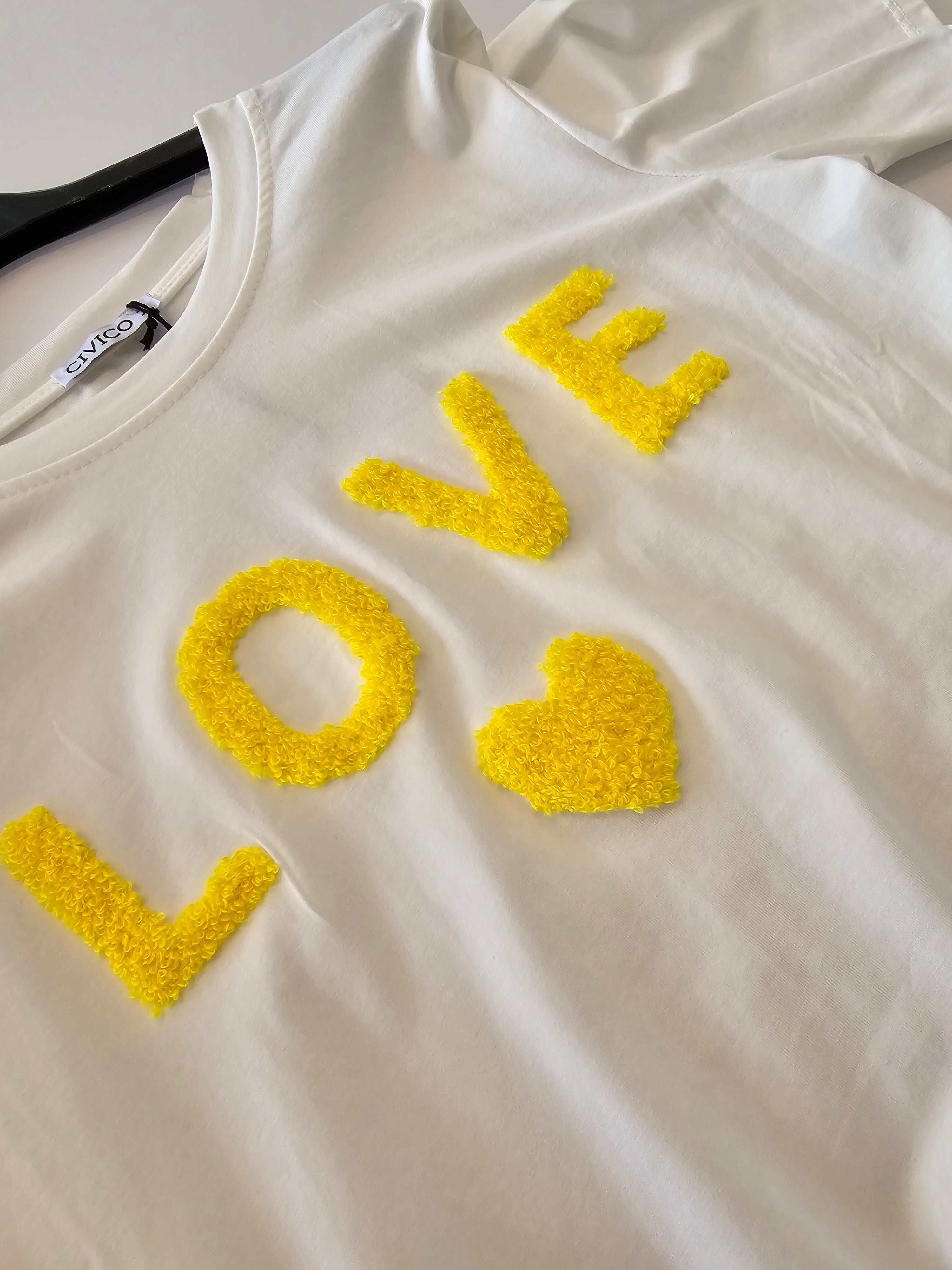 Statement T-Shirt Weiß LOVE