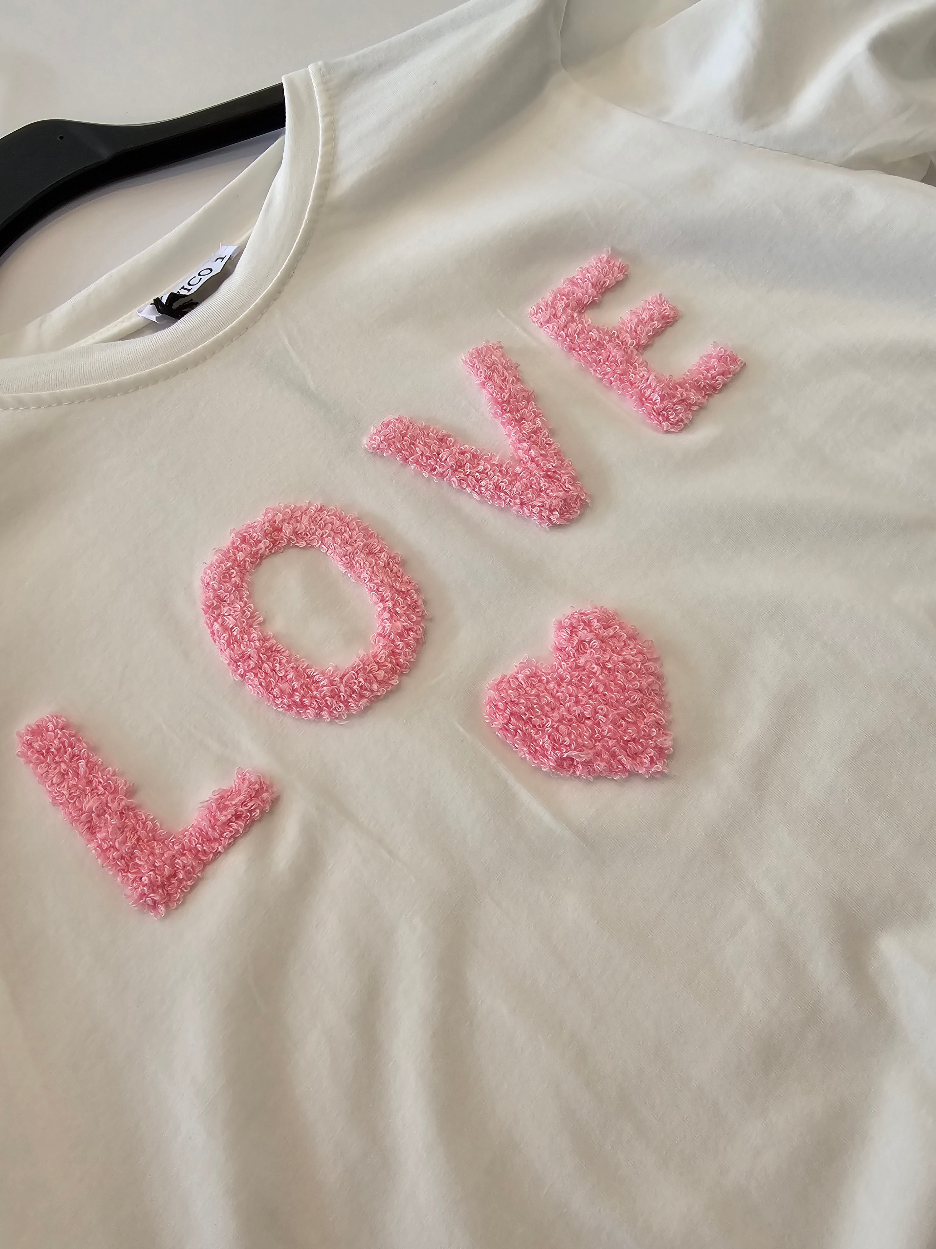 Statement T-Shirt Weiß LOVE