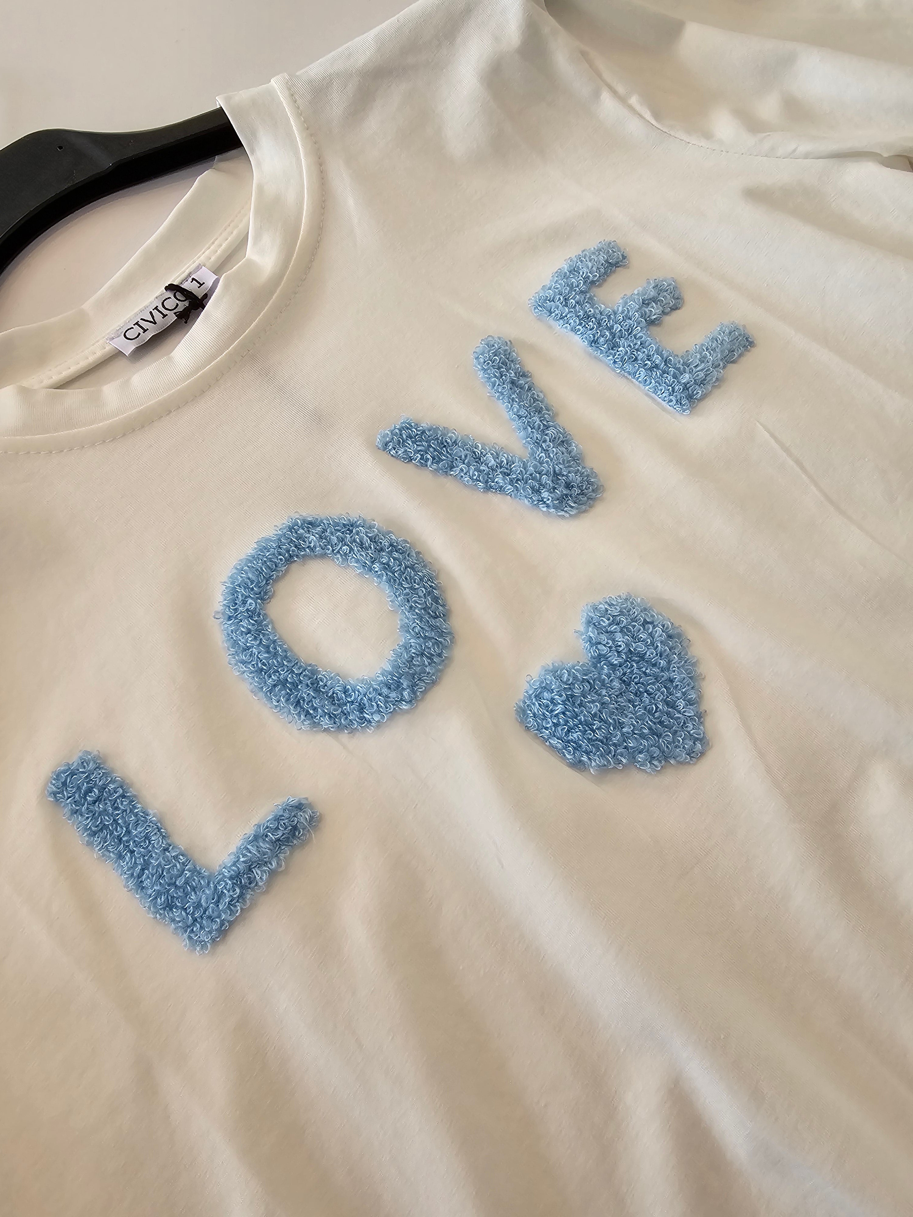 Statement T-Shirt Weiß LOVE