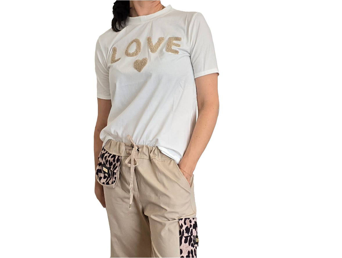 Statement T-Shirt Weiß LOVE