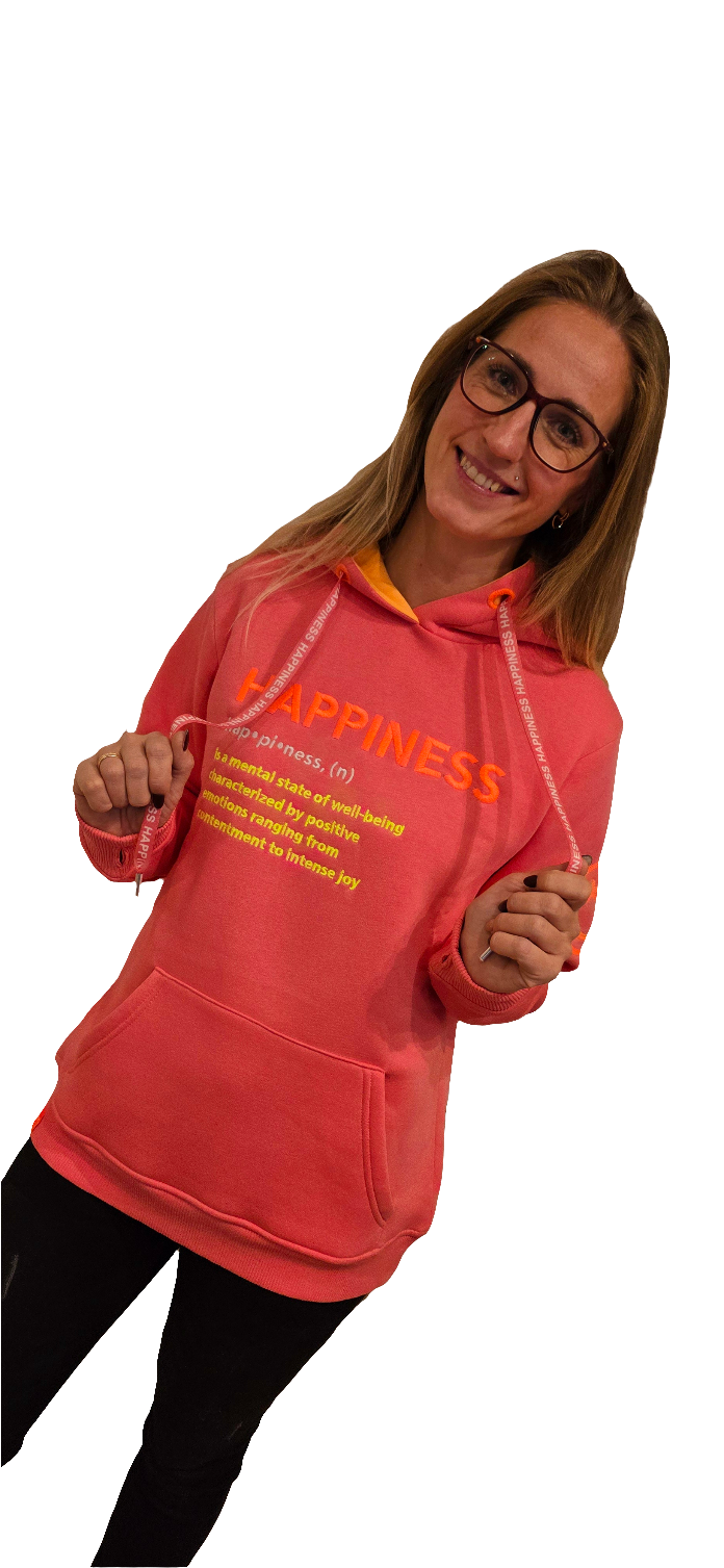 ZWILLINGSHERZ HOODIE "HAPPINESS" Rosa