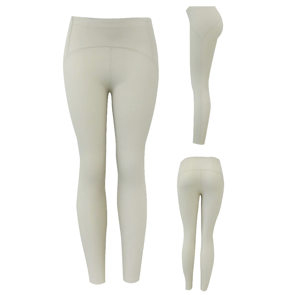 Leggings aus Lederimitat Creme