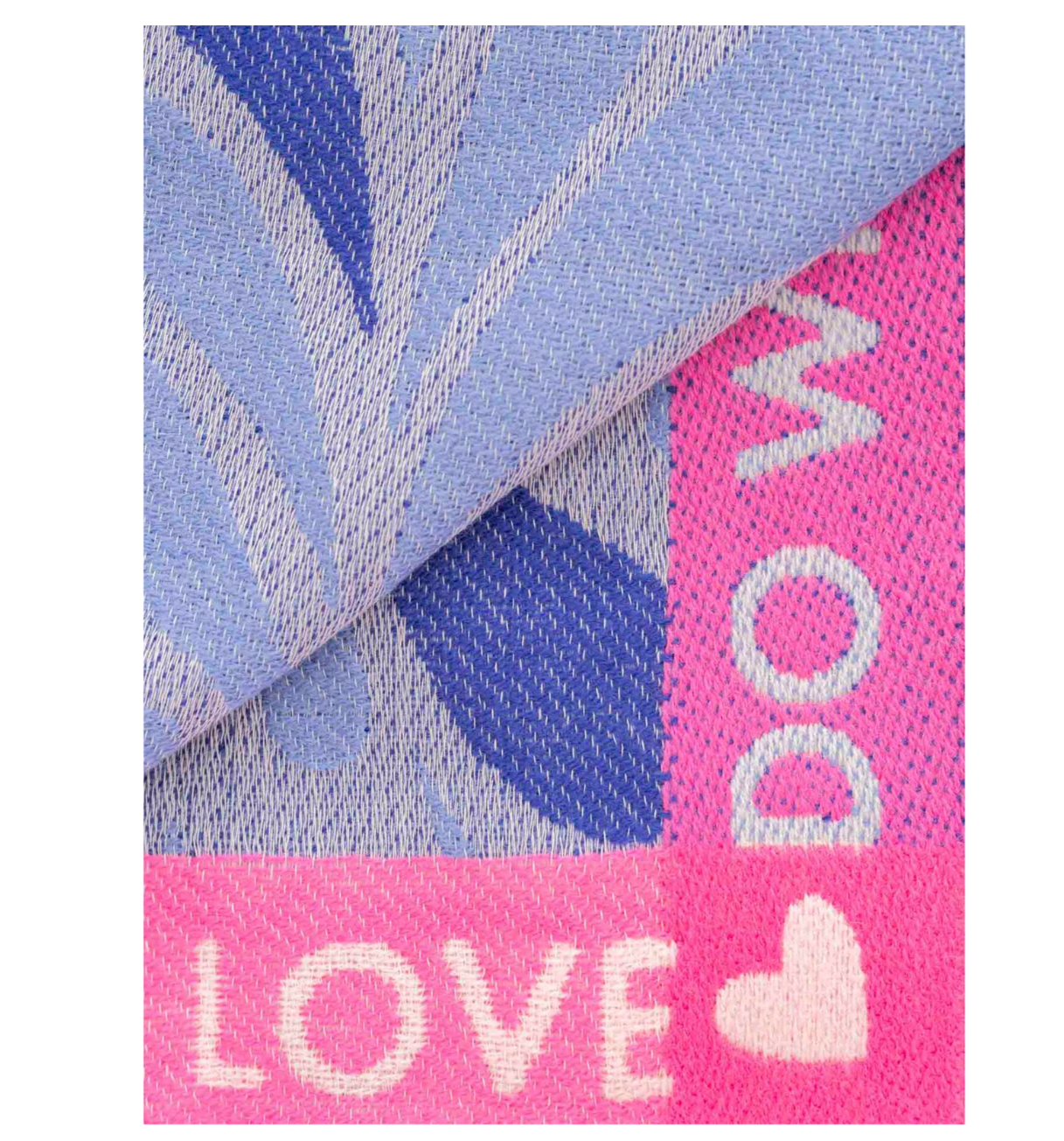 ZWILLINGSHERZ Viereckstuch "Do What You Love" Blau/Pink